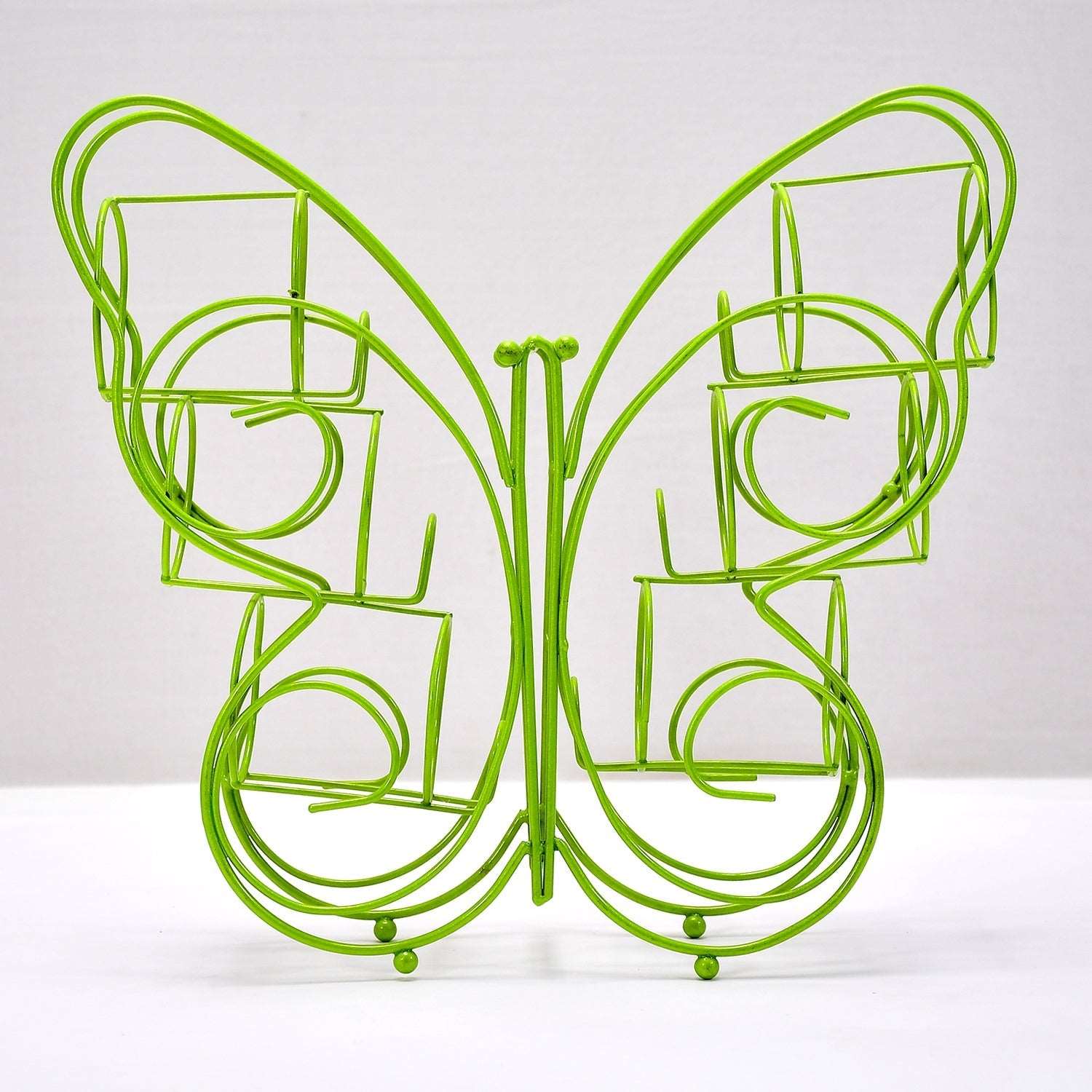 Butterfly Shape Stainless Steel 6 Hole Glass Holder