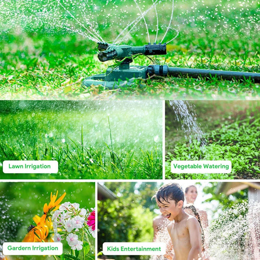 360 Degree 3 Arm Sprinkler for Watering Garden and Lawn Irrigation Yard Water Sprayer