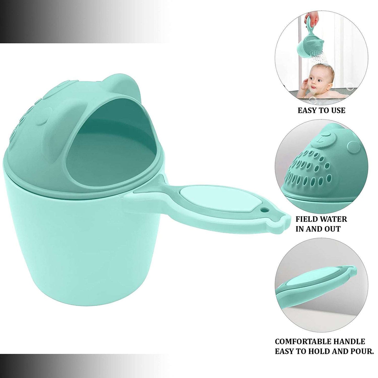 Baby Shampoo Shower Cup Safe Soft Bathing Water Scorpion Baby Bath Tumbler Hair Washing Mug Rainer