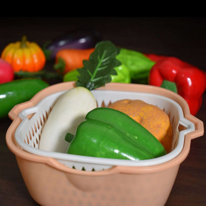 2 In 1 Basket Strainer To Rinse Various Types Of Items Like Fruits, Vegetables Etc