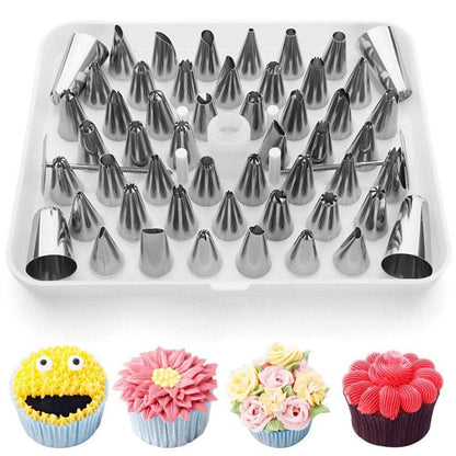 55 Pcs Cake Nozzle Set and Nozzle Tool for Making Cake and Pastry Decorations