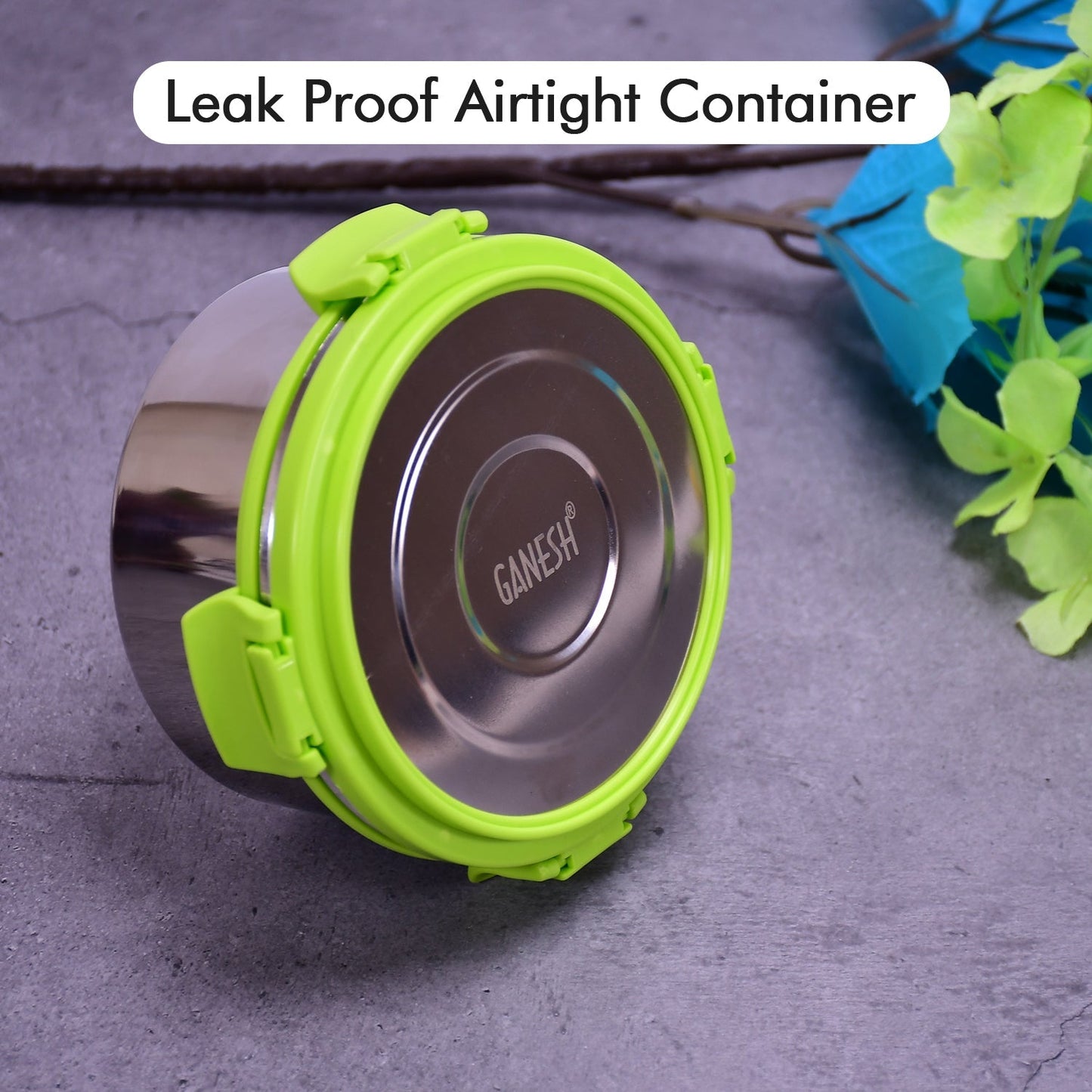 Ganesh round 400 SS Leak proof airtight Lunch Pack