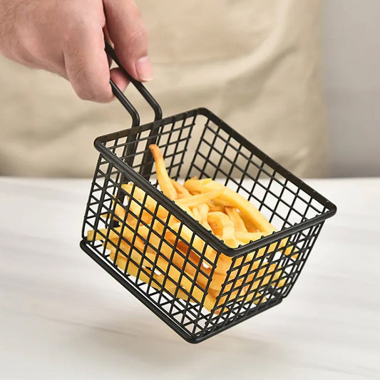 frying baskets for chips Stainless Steel Snack Basket Potato Mesh Strainer Basket French Fries Food Basket Food Strainer Cooking Tools frying basket