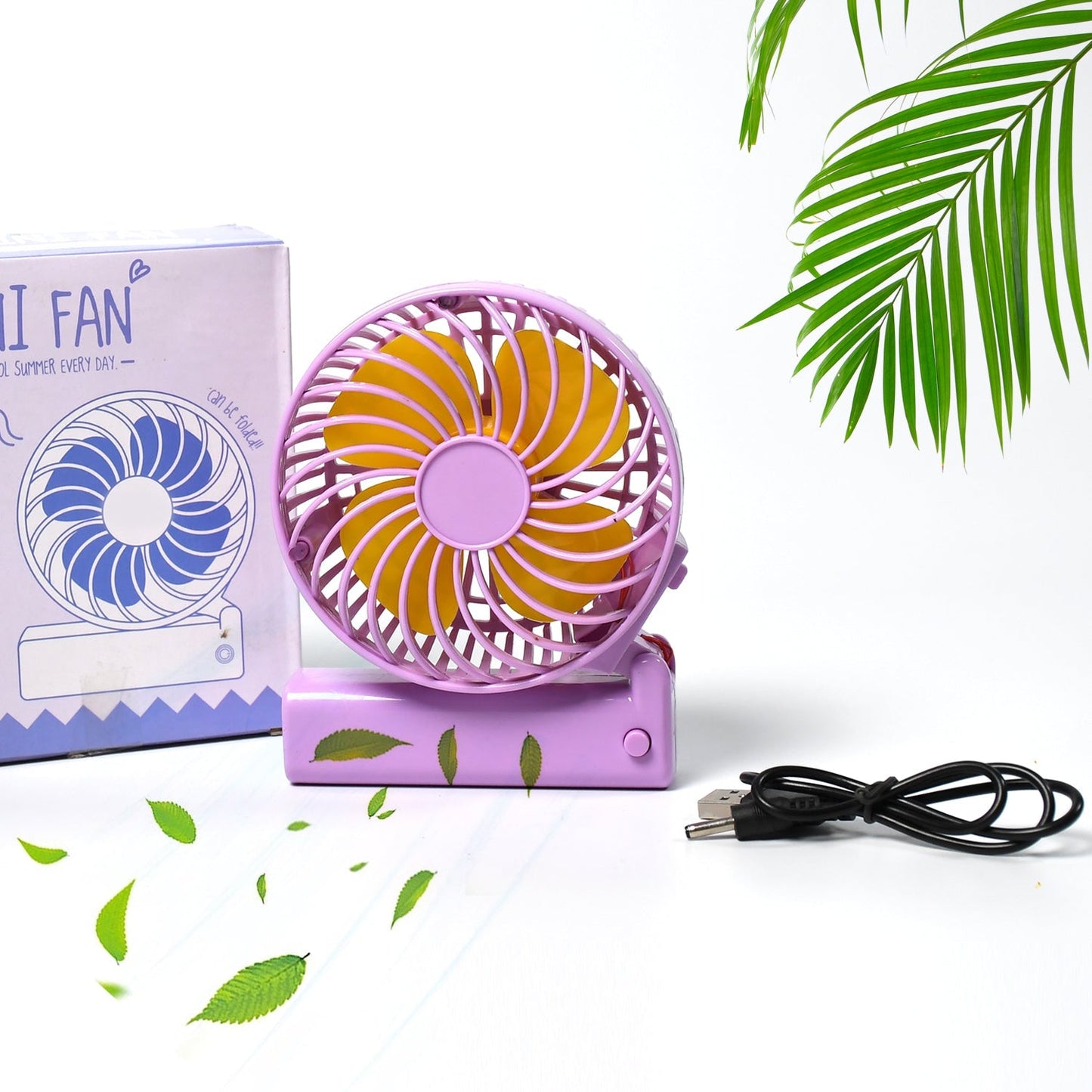 Portable Mini handy Fan & Personal Table Fan | Rechargeable Battery Operated Fan (Battery Not Include)