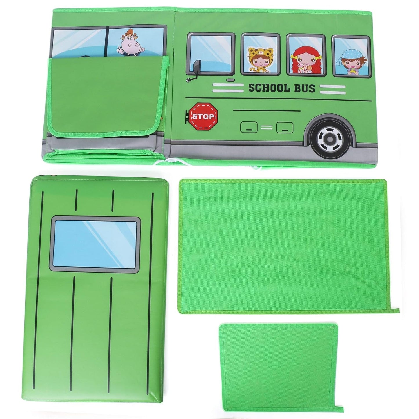 Foldable Bus Shape Toy Box Storage with Lid for Storage of Toys Basket Useful as Toy Organizer
