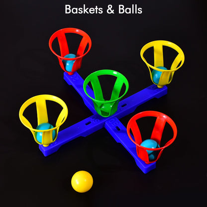 Baskets and balls fun toy for kids with 5 basket and 5 balls.