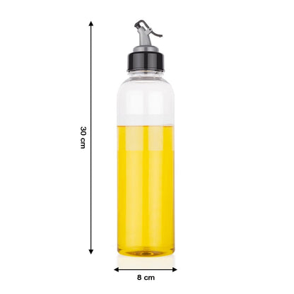 OIL DISPENSER WITH LID - CLEAR, DRIP FREE SPOUT, CONTROLLED USE 1 LTR