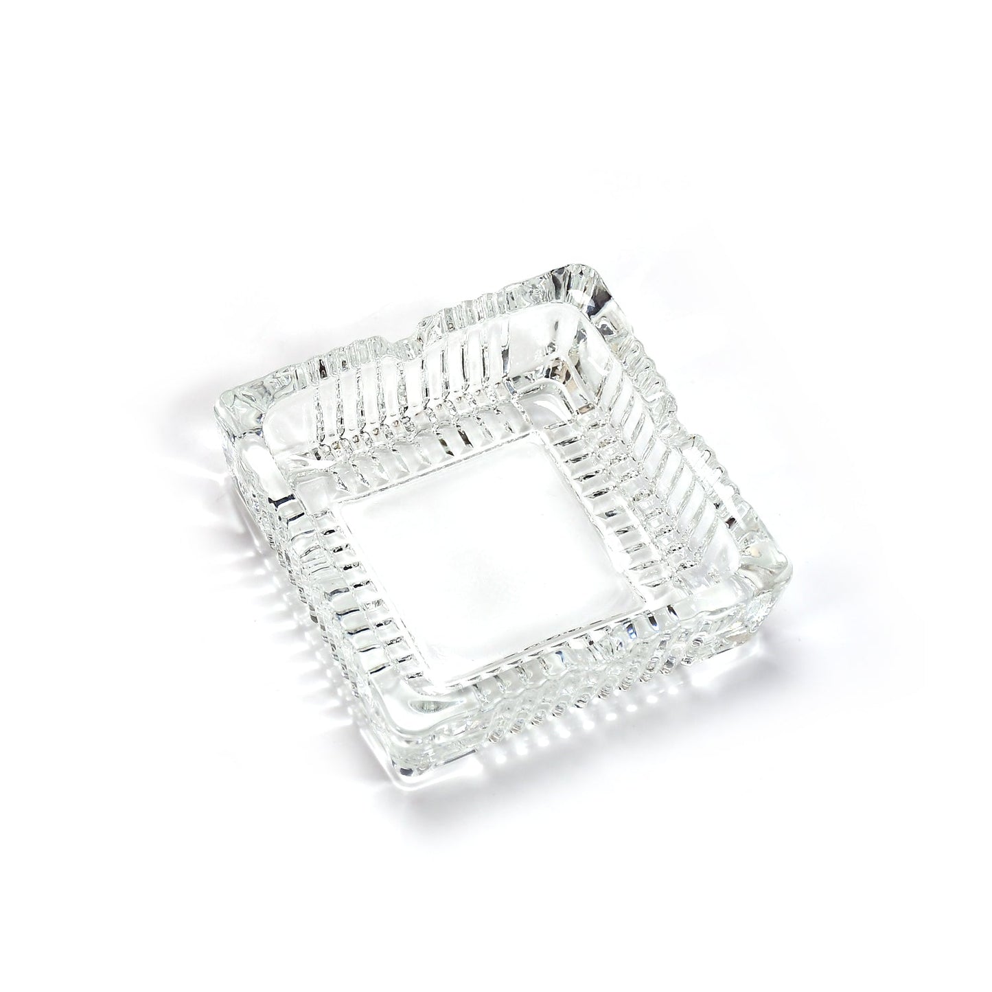 Square Glass Misti Crystal Quality Cigar Cigarette Ashtray Round Tabletop for Home Office Indoor Outdoor