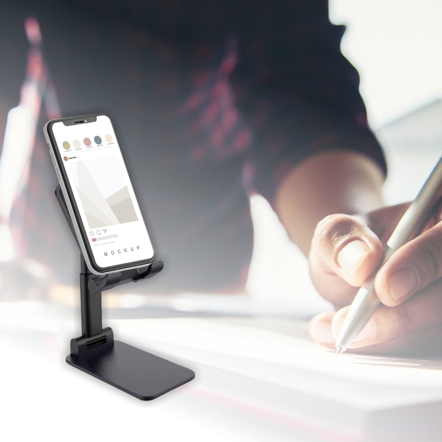 Foldable Mobile Stand with Angle Adjustable Desktop Table Mobile Holder