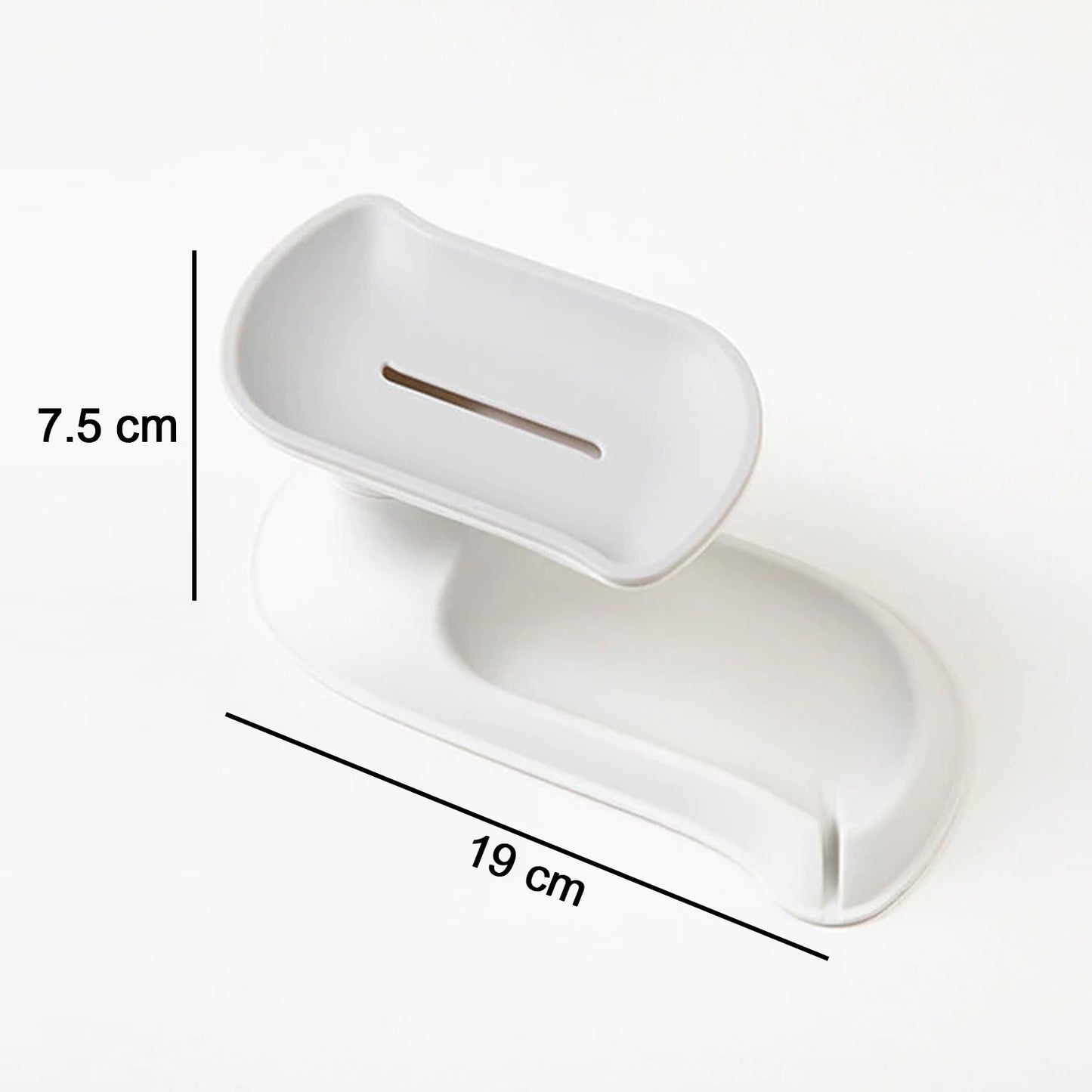 Plastic Double Layer Soap Dish Holder, Decorative Storage Holder Box for Bathroom, Kitchen 2 Pcs Pack