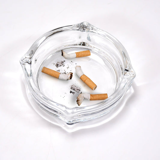 Glass Brunswick Crystal Quality Cigar Cigarette Ashtray Round Tabletop for Home Decor