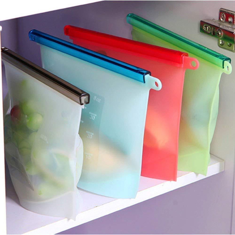 Reusable Silicone Airtight Leakproof Food Storage Bag - 1 ltr