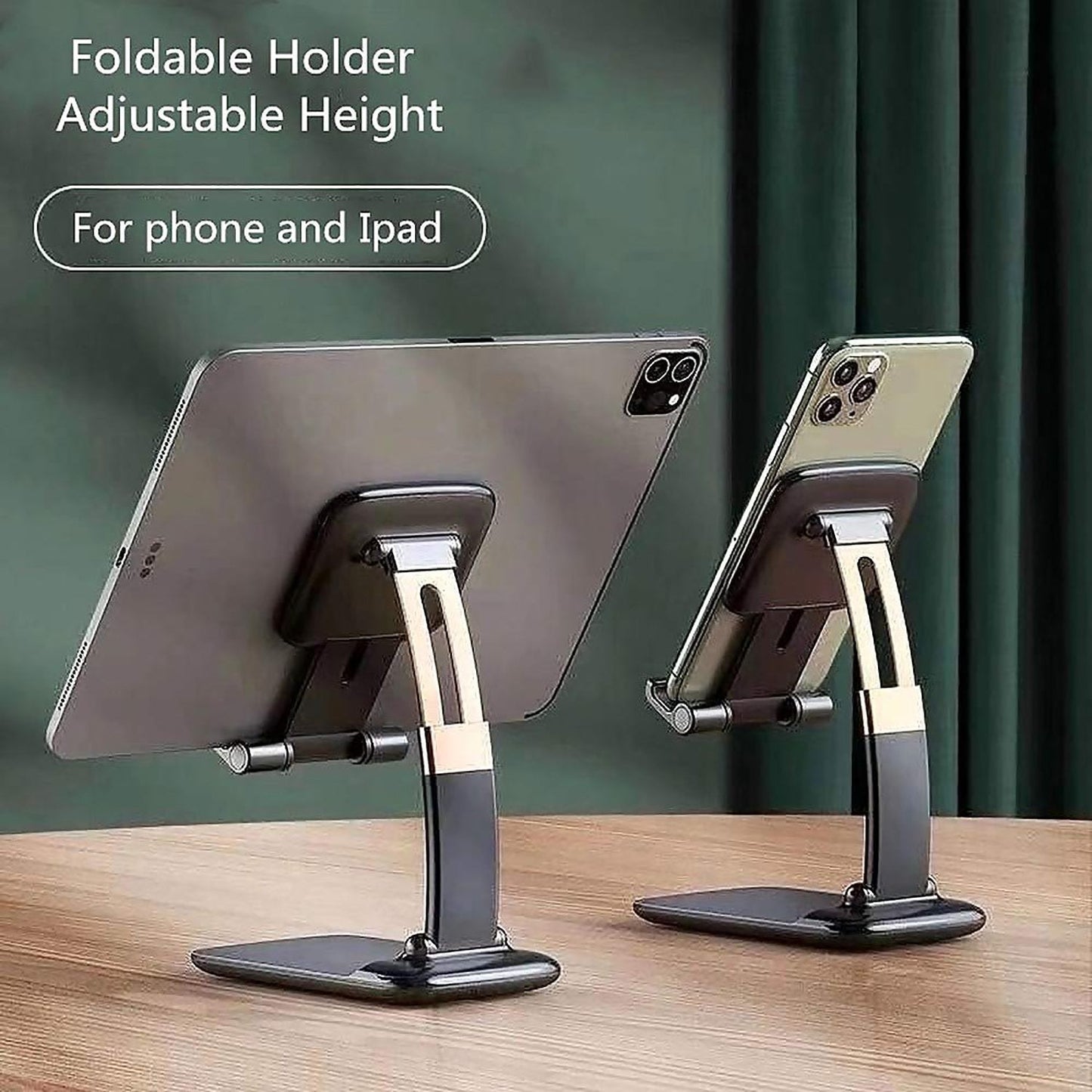 Phone Holder for Table, Foldable Universal Mobile Stand for Desk