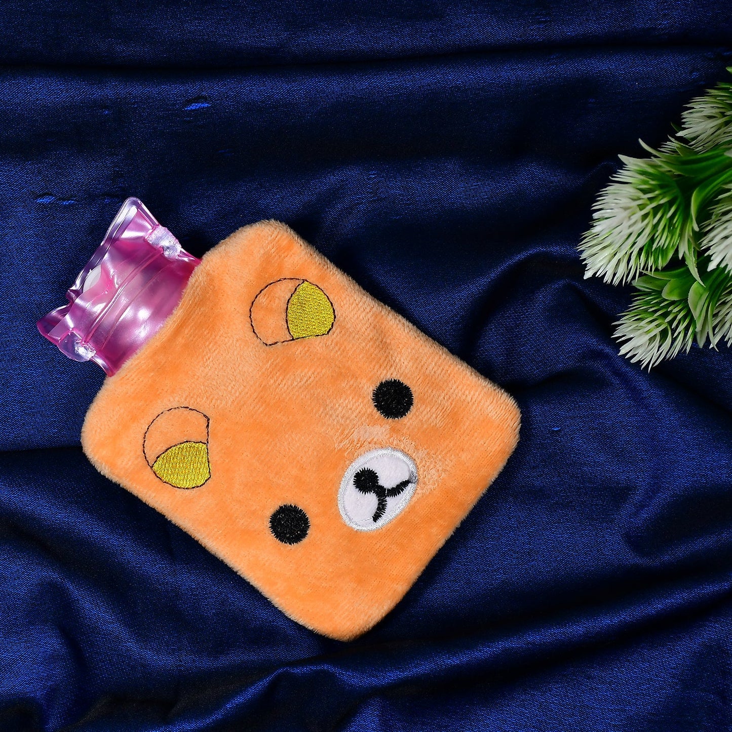 Orange Panda small Hot Water Bag with Cover for Pain Relief, Neck, Shoulder Pain and Hand, Feet Warmer, Menstrual Cramps
