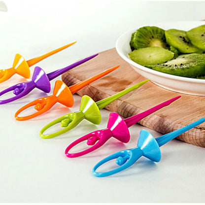 Dancing Doll Fruit Fork Cutlery Set with Stand Set of 6