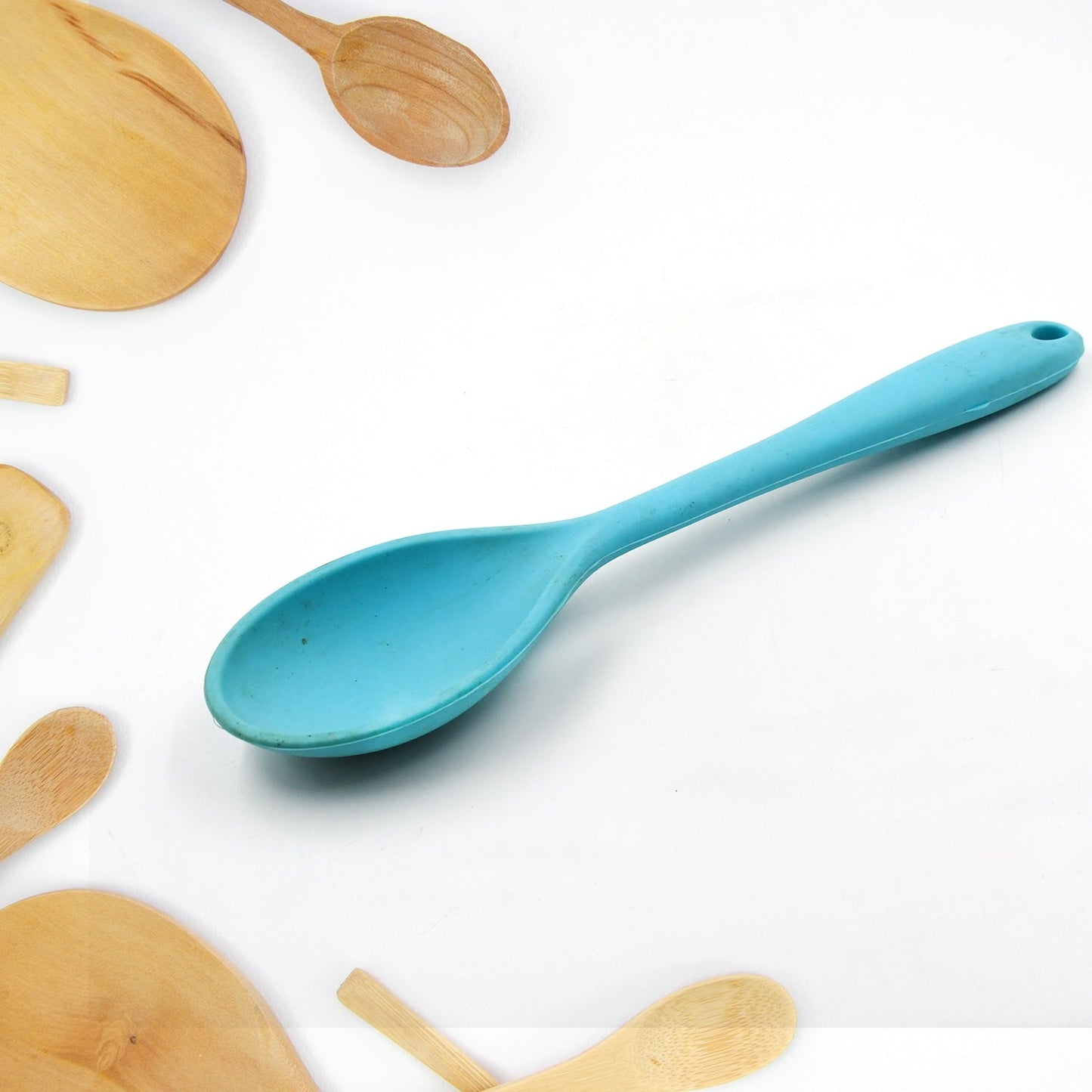 Large Silicone Spoon for Baking, Serving, Basting - Heat Resistant, Non Stick Utensil Spoon (27cm)