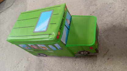 Foldable Bus Shape Toy Box Storage with Lid for Storage of Toys Basket Useful as Toy Organizer