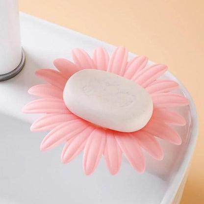 Flower Shape Portable Soap Dish Holder Soap Case ( 3 Pc )