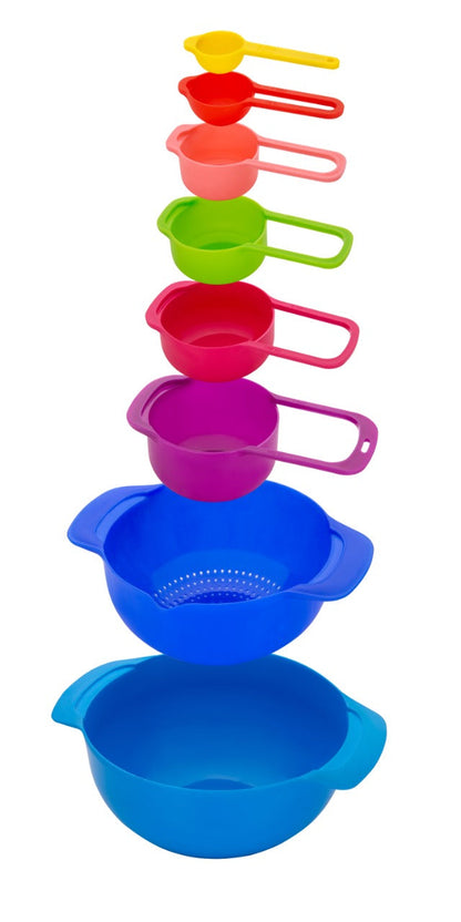 NESTING BOWLS WITH MEASURING CUPS SET 8PCS